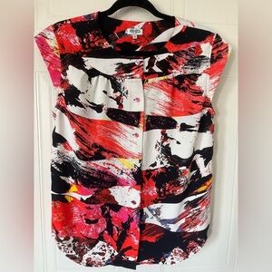 KENZO Paris Colourful Abstract Button Blouse